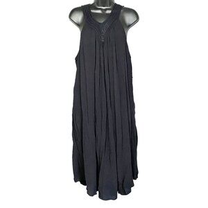 Liz Lange Maternity Women’s Large Gauzy Rayon Tent Dress Embroidered V-Neck